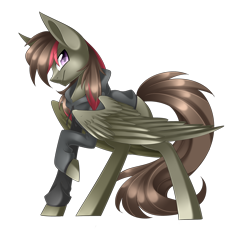 Size: 3200x3000 | Tagged: safe, artist:scarlet-spectrum, derpibooru import, oc, oc only, oc:blackshadow, pegasus, pony, clothes, commission, hoodie, male, raised hoof, simple background, solo, transparent background