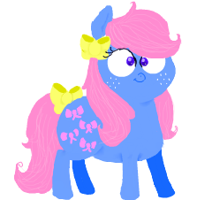 Size: 223x226 | Tagged: safe, artist:windows 95, derpibooru import, bow tie (g1), g1, flockmod, lineless, picture for breezies, simple background, solo, transparent background