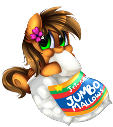 Size: 2550x2850 | Tagged: safe, artist:pridark, oc, oc only, oc:endra, cute, eating, food, hoof hold, marshmallow, solo