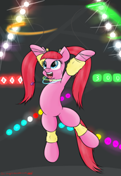 Size: 2500x3639 | Tagged: safe, artist:orang111, derpibooru import, pacific glow, fixed, glowstick, nightclub, rave