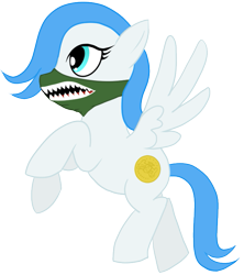 Size: 651x732 | Tagged: safe, artist:totallynotabronyfim, derpibooru import, oc, oc only, oc:cordoba, pegasus, pony, bandana, eyeliner, solo, teeth