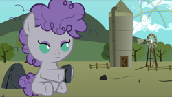 Size: 1920x1080 | Tagged: safe, artist:magpie-pony, derpibooru import, boulder (pet), maud pie, pony, alternate hairstyle, baby, baby pony, maudie pie, sonic scare-boom, youtube link