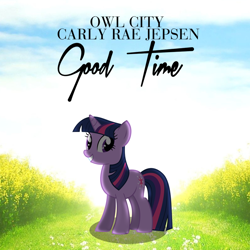 Size: 800x800 | Tagged: safe, artist:penguinsn1fan, artist:puetsua, twilight sparkle, pony, carly rae jepsen, cover, owl city, parody, solo