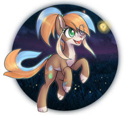 Size: 1214x1121 | Tagged: safe, artist:doekitty, derpibooru import, oc, oc only, oc:lyra stormflight, cat pony, original species, night, solo