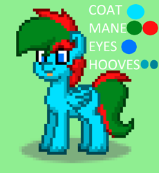 Size: 679x739 | Tagged: safe, artist:bryce1002, derpibooru import, oc, oc only, oc:bryce hoodie, pegasus, pony, male, pixel art, pony town, ponysona, reference sheet, simple background, solo, stallion