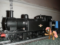 Size: 2560x1920 | Tagged: safe, artist:westrail642fan, derpibooru import, oc, oc only, oc:fowler 3f 47500, pony creator, british rail, british railways, edited photo, fowler, fowler 3f, irl, jinty, model train, my little pony: origins, photo, steam, steam engine, steam train, tank engine