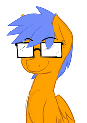 Size: 762x1076 | Tagged: safe, artist:bloodorangepancakes, derpibooru import, oc, oc only, pegasus, pony, glasses, solo