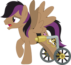 Size: 3559x3244 | Tagged: safe, artist:porygon2z, derpibooru import, stellar eclipse, pegasus, pony, handicapped, make a wish, make a wish foundation, male, open mouth, raised hoof, simple background, solo, spread wings, stallion, transparent background, vector, wheelchair, wings