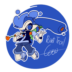 Size: 1000x1000 | Tagged: safe, artist:cero, artist:jubei the pony, derpibooru import, oc, oc only, oc:paint trail, barely pony related, clothes, inkling, solo, splatoon