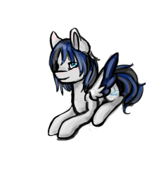 Size: 867x921 | Tagged: safe, artist:kittysplasher, derpibooru import, oc, oc only, oc:black ice, pegasus, pony, smiling, solo, spread wings