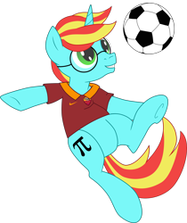 Size: 2000x2382 | Tagged: safe, artist:xsidera, derpibooru import, oc, oc only, pony, unicorn, as roma, football, glasses, solo