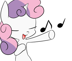 Size: 1005x854 | Tagged: safe, artist:p-skink, derpibooru import, sweetie belle, singing, solo