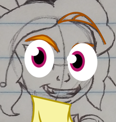 Size: 677x713 | Tagged: safe, artist:fuzzyfurvert, derpibooru import, adagio dazzle, equestria girls, googly eyes, meme, special eyes, where is your god now?, wip