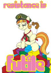 Size: 765x1080 | Tagged: safe, artist:unoservix, derpibooru import, tag-a-long, filly guides, girl scout cookies, solo