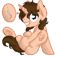 Size: 200x200 | Tagged: safe, artist:dr-whiskey, derpibooru import, oc, oc only, oc:ponder cloud, animated, belly button, bellyring, facial hair, goatee, grin, hooves, navel fetish, piercing, smiling, solo, underhoof