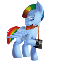 Size: 2826x2955 | Tagged: safe, artist:redember00, derpibooru import, oc, oc only, alcohol, hoof hold, mohawk, mug, not rainbow dash, rainbow hair, shadowbolts, simple background, solo, transparent background, whiskey
