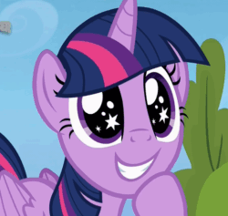 Size: 520x492 | Tagged: safe, derpibooru import, screencap, twilight sparkle, twilight sparkle (alicorn), alicorn, pony, top bolt, adorkable, animated, cute, dork, eye shimmer, gif, loop, solo, starry eyes, twiabetes, wingding eyes