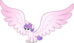 Size: 1730x1008 | Tagged: safe, artist:punzil504, derpibooru import, princess flurry heart, alicorn, pony, do princesses dream of magic sheep, impossibly large wings, older, open mouth, simple background, solo, transparent background, vector