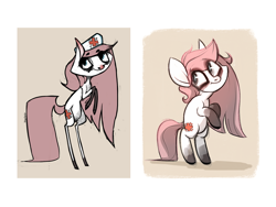 Size: 1024x768 | Tagged: safe, artist:kapusha-blr, nurse redheart, earth pony, pony, nurse, solo, style comparison