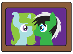 Size: 1976x1457 | Tagged: safe, artist:sketchydesign78, derpibooru import, oc, oc only, oc:racer hooves, oc:sketchy design, bust, couple, minimalist, portrait, vector