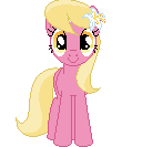 Size: 128x133 | Tagged: safe, artist:onil innarin, derpibooru exclusive, derpibooru import, lily, lily valley, pony, c:, female, looking at you, mare, pixel art, solo