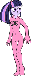 Size: 384x954 | Tagged: safe, artist:shennanigma, derpibooru import, twilight sparkle, equestria girls, catsuit, solo, spider-man