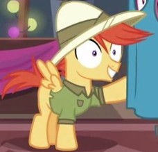 Size: 228x219 | Tagged: safe, derpibooru import, screencap, shutterbug, pony, stranger than fan fiction, clothes, cosplay, costume, hat, pith helmet