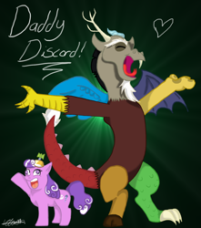 Size: 1092x1234 | Tagged: safe, artist:dragonwolfgirl1234, artist:tory-the-fuzzball, derpibooru import, discord, screwball, based on song and pmv, daddy discord