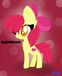 Size: 788x962 | Tagged: safe, artist:snoopythebeagle, derpibooru import, apple bloom, cutie mark, heart eyes, solo, the cmc's cutie marks, wingding eyes