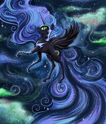 Size: 1000x1164 | Tagged: safe, artist:kitimisu, derpibooru import, nightmare moon, solo, stars