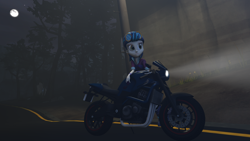 Size: 3840x2160 | Tagged: safe, artist:blumppidy, derpibooru import, indigo zap, equestria girls, 3d, 3d model, motorcycle