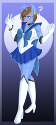Size: 1379x3082 | Tagged: safe, artist:silentpassion, oc, oc only, oc:sapphire shine, anthro, plantigrade anthro, clothes, cosplay, costume, female, sailor scout, sailor senshi, solo