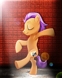 Size: 800x1000 | Tagged: safe, artist:harmonicdazzle, derpibooru import, tender taps, pony, bipedal, cutie mark, dancing, solo