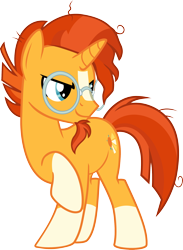 Size: 2000x2730 | Tagged: safe, artist:kevlarbest, derpibooru import, sunburst, >:), backwards cutie mark, simple background, smiling, smirk, solo, transparent background, vector