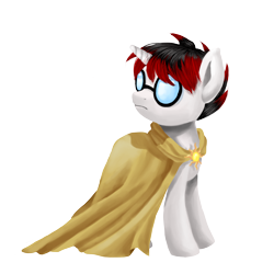 Size: 2000x2000 | Tagged: safe, artist:redember00, derpibooru import, oc, oc only, pony, unicorn, cloak, clothes, glasses, solo