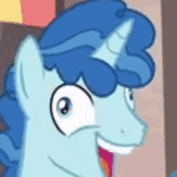 Size: 360x360 | Tagged: safe, derpibooru import, screencap, party favor, pony, to where and back again, animated, cropped, derp, faic, gif, i didn't listen, laughing, open mouth, solo, wide eyes