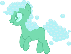 Size: 1491x1122 | Tagged: safe, artist:badumsquish, derpibooru exclusive, oc, oc only, oc:zesty suds, object pony, original species, pony, soap pony, bubble, female, happy, open mouth, ponified, simple background, smiling, solo, transparent background