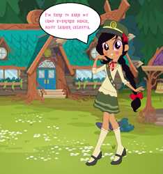 Size: 635x677 | Tagged: safe, artist:obeliskgirljohanny, derpibooru import, oc, oc only, oc:strawberry rose, equestria girls, legend of everfree, base used, camp everfree, filly guides, filly scouts, girl scout, girl scout uniform, scout uniform, solo