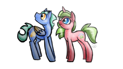 Size: 800x450 | Tagged: safe, artist:sallindaemon, derpibooru import, oc, oc only, oc:wanderlight, oc:wind blown, pegasus, pony, unicorn, simple background, transparent background