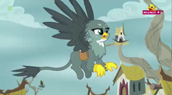 Size: 1280x708 | Tagged: safe, derpibooru import, screencap, gabby, griffon, the fault in our cutie marks, minimini, solo