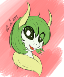 Size: 912x1100 | Tagged: safe, artist:jinyaranda, derpibooru import, oc, oc only, oc:actias, mothpony, original species, bust, portrait, smiling, solo