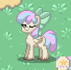 Size: 275x269 | Tagged: safe, derpibooru import, oc, oc only, oc:stardust slumber, pegasus, pony, female, hair bow, mare, one eye closed, pony town, wink