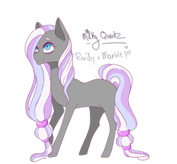 Size: 3233x3000 | Tagged: safe, artist:kittii-kat, derpibooru import, oc, oc only, oc:milky quartz, magical lesbian spawn, offspring, parent:marble pie, parent:rarity, solo