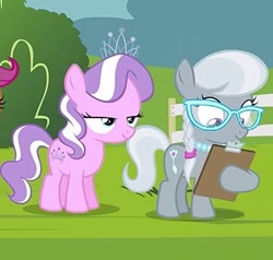 Size: 358x341 | Tagged: safe, derpibooru import, screencap, diamond tiara, silver spoon, pony, twilight time