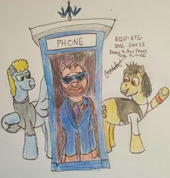 Size: 918x960 | Tagged: safe, artist:rapidsnap, derpibooru import, rufus, atg 2016, bill and ted, bill and ted's excellent adventure, bill s preston, movie reference, newbie artist training grounds, ponified, ted theodore logan, traditional art