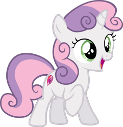 Size: 2108x2191 | Tagged: dead source, safe, artist:sirwarluscake, derpibooru import, sweetie belle, backwards cutie mark, cute, cutie mark, diasweetes, open mouth, raised hoof, simple background, solo, the cmc's cutie marks, transparent background, vector