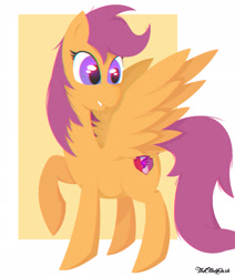 Size: 2075x2448 | Tagged: safe, artist:theotherdash, derpibooru import, scootaloo, cutie mark, older, solo, spread wings, the cmc's cutie marks