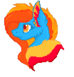 Size: 1040x1090 | Tagged: safe, artist:quarake, derpibooru import, oc, oc only, oc:stormence, bust, cute, fluffy, pixel art, portrait