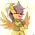 Size: 2000x2000 | Tagged: safe, artist:pinkieeighttwo, derpibooru import, daring do, clothes, daring dorable, eating, eyes closed, food, frosting, pith helmet, shirt, solo, spread wings