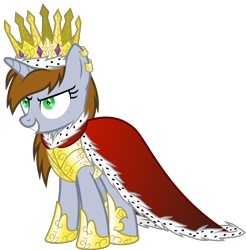 Size: 5897x6000 | Tagged: safe, artist:magister39, derpibooru import, oc, oc only, oc:littlepip, pony, unicorn, fallout equestria, abraxo queen, absurd resolution, cape, clothes, crown, evil, evil grin, fanfic, fanfic art, female, flash puppet, jewelry, mare, queen, regalia, simple background, solo, transparent background, tyrant, xk-class end-of-the-world scenario